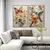 Quadro Decorativo Borboleta, Beija-Flor e Flores 2 Quadros - comprar online