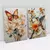 Quadro Decorativo Borboleta, Beija-Flor e Flores 2 Quadros