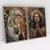 Quadro Decorativo Jesus e Maria Orando Efeito 3D de Mosaico de Ladrilhos Kit com 2 Quadros