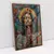 Quadro Decorativo Jesus Orando Efeito 3D de Mosaico de Ladrilhos - NG Arts