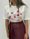 T-shirt Oversized Wine & Pasta - comprar online
