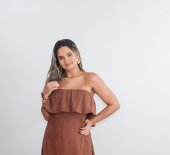 Vestido Tomara que Caia Marrom - loja online