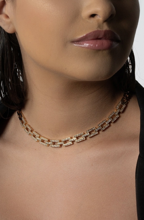 Choker 40cm Cravejada