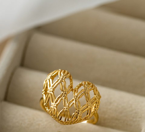 Anel Coração vazado