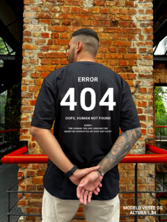 Camiseta Oversized Error 404 - Preta