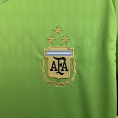 Camisa Seleção da Argentina Goleiro 23/24 - Torcedor Adidas Masculina - Verde com detalhes em branco e dourado - loja online
