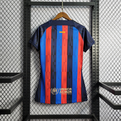 Camisa Barcelona Home 22/23 Torcedor Nike Feminina - Azul Marinho, Azul Royal e Vermelho - Lux Imprts | CAMISAS DE FUTEBOL E BASQUETE
