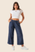 Pantalon wide leg cropped