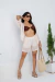 Conjunto Ester Short e camisa - cor bege claro - Diva Universo Feminino