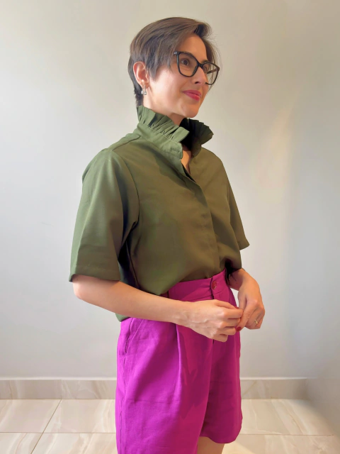 Camisa gola babadinho - verde