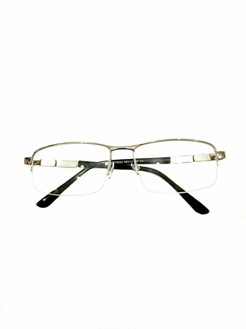 Armação Masculina Óculos Metal Nylon Prata