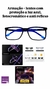 Armação Masculina Óculos Acetato Quadrado Azul - comprar online
