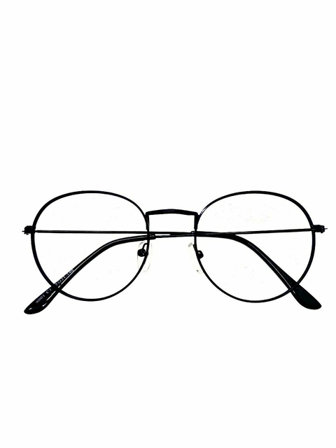 Armação Feminina Óculos Metal Redondo Preto - comprar online