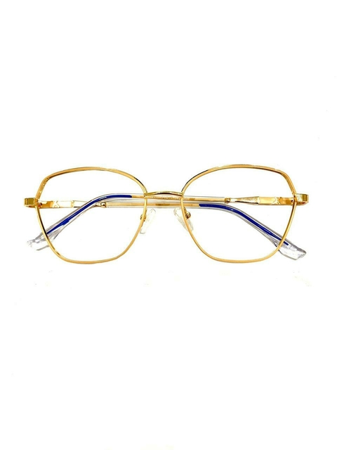 Armação Feminina Óculos Metal Dourado