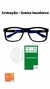 Armação Masculina Óculos Acetato Quadrado Azul - loja online