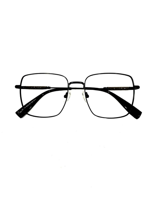 Armação Feminina Óculos Quadrado Metal Preto De Grau