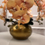 Arranjo de Orquídea Laranja Outono Com Vaso de Vidro Dourado Equibana na internet