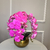 Arranjo de Orquídea Fucsia Com Vaso de Vidro Dourado Equibana