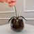 Arranjo de Orquídea Pêssego Outono Com Vaso de Vidro Transparente Conhaque - Kasa Bela Decor