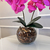 Arranjo de Orquídea Fucsia Com Vaso de Vidro Transparente Aquário na internet