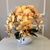 Arranjo de Orquídea Laranja Outono Com Vaso de Vidro Branco Equibana