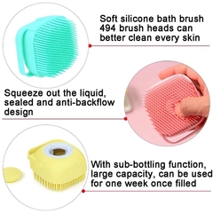 Esponja De Silicone Para Banho Com Dispenser Shampoo / Sabonete Escova Crianças - comprar online