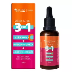 Kit c/ Sérum Facial Vitamina C e Sérum Facial 3 em 1 Max Love - VitaliChic