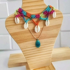 Choker Colorido com Búzios Naturais – Crochê