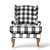 Poltrona Berger xadrez preto e branco - comprar online