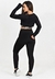 Imagem do 3 Peças Calça Legging + Top + Cropped de Telinha Preto com Elásticos Conjunto Fitness | REF: CCA9