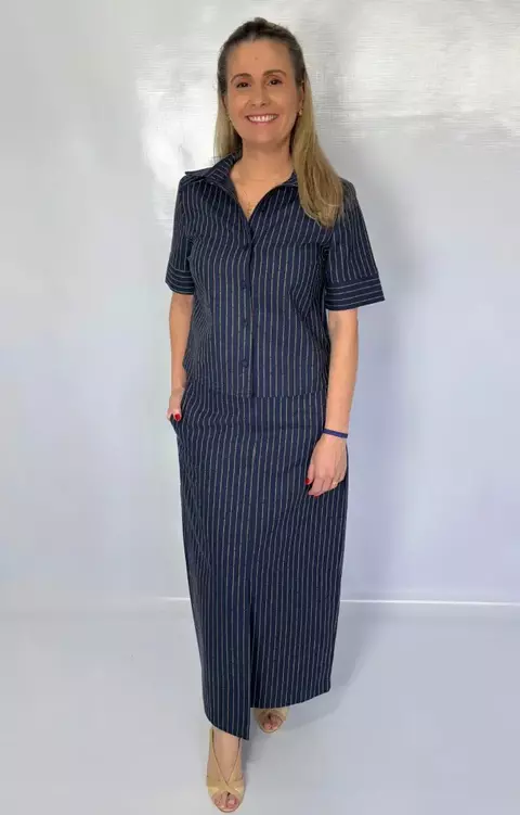 Combo Camisa cropped/Saia new midi/Short - comprar online