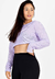 Cropped De Tela Manga Longa Lilás Metamorfose
