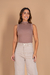Regata Gola Alta Marrom Mink - comprar online