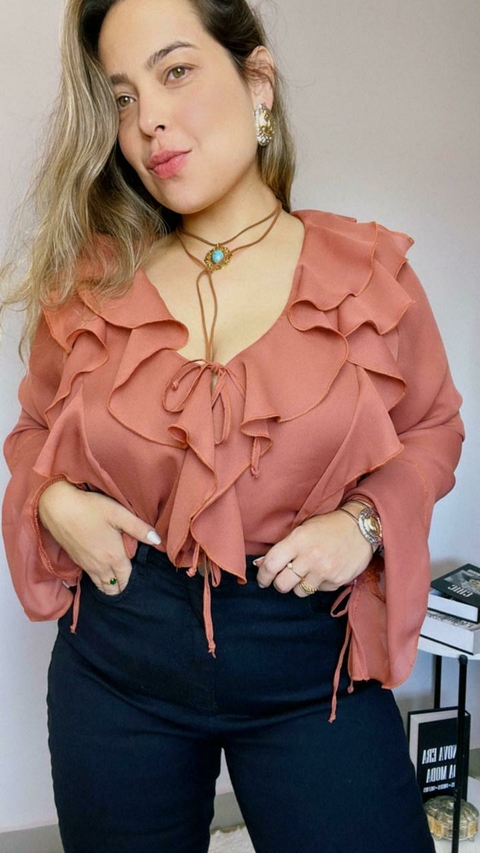 BLUSA BOHO CHIQUE - TELHA