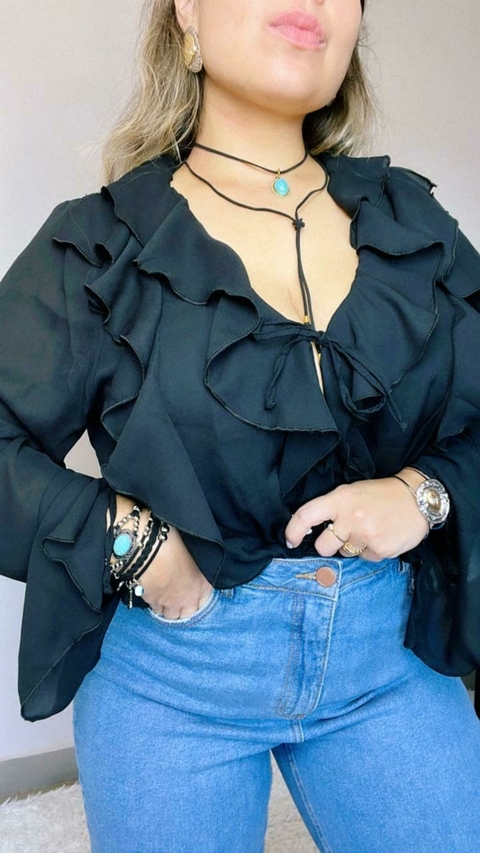 BLUSA BOHO CHIQUE - PRETA - comprar online