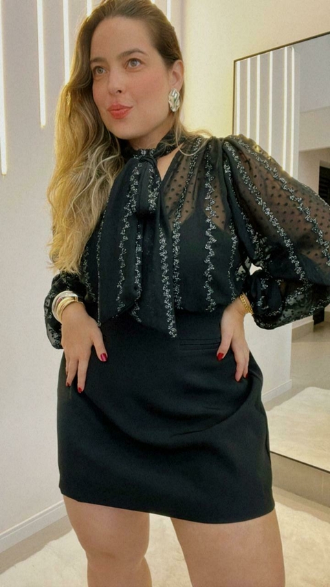 BLUSA TRANSPARÊNCIA - PRETA - comprar online