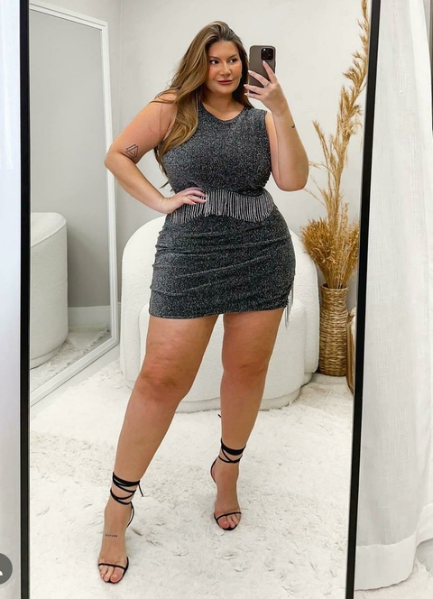 Saia Lurex com Strass