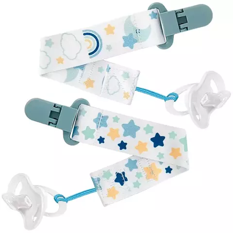 PRENDEDOR DE CHUPETA 2 UN ESTRELAS AZUL - BUBA - comprar online