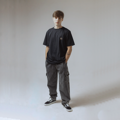 CALÇA CARGO CAVE JEANS DESTONADA
