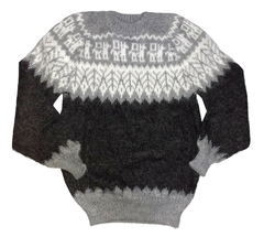 SWEATER BUZO PULLOVER DE LANA DE ALPACA MODELO HOJITA - BARRO COCIDO