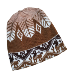 GORRO HOJITA DE LANA DE ALPACA X10U UNISEX - BARRO COCIDO