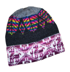 GORRO HOJITA DE LANA DE ALPACA X10U UNISEX - BARRO COCIDO