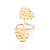 Anel ajustável folhas costela de adão banhado a ouro 18k (51348700) - comprar online