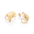 Brinco meia argola com esferas banhado a ouro 18k (52736400) - comprar online