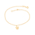 Tornozeleira banhada a ouro 18k com borboleta (55061100)