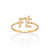 Anel skinny fé banhado a ouro 18k com zircônias (51351806)