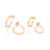 Kit brinco meia argola angular banhado a ouro 18k (52737000) - comprar online