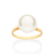 Anel solitário banhado a ouro 18k com pérola sintética (51344526) - comprar online