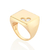 Anel quadrado banhado a ouro 18k com zircônias (51345206)