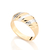 Anel banhado a ouro 18k com aplicação de rhodium (51048600)